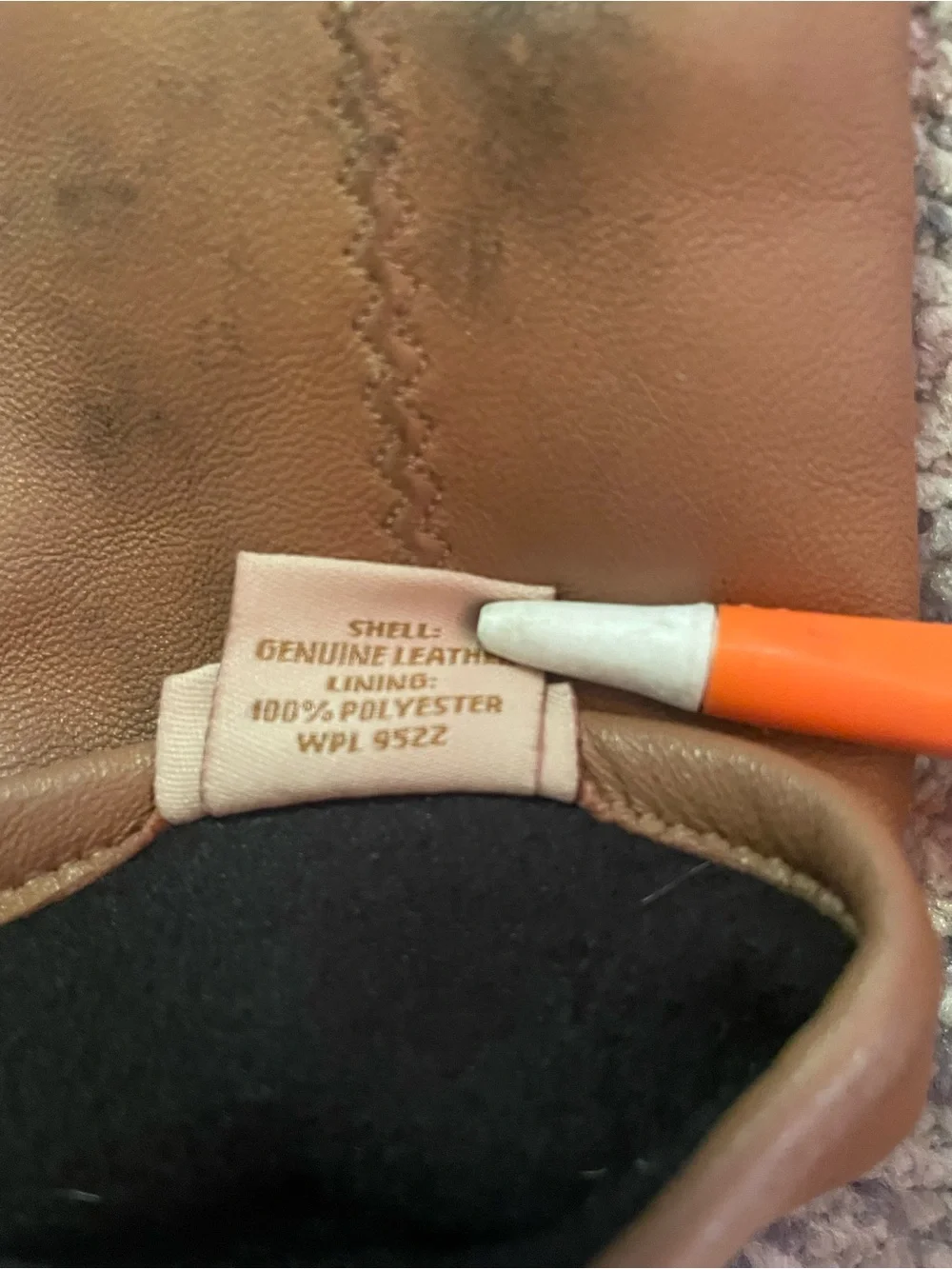Fownes Tan Leather Gloves with Decorative Stitching